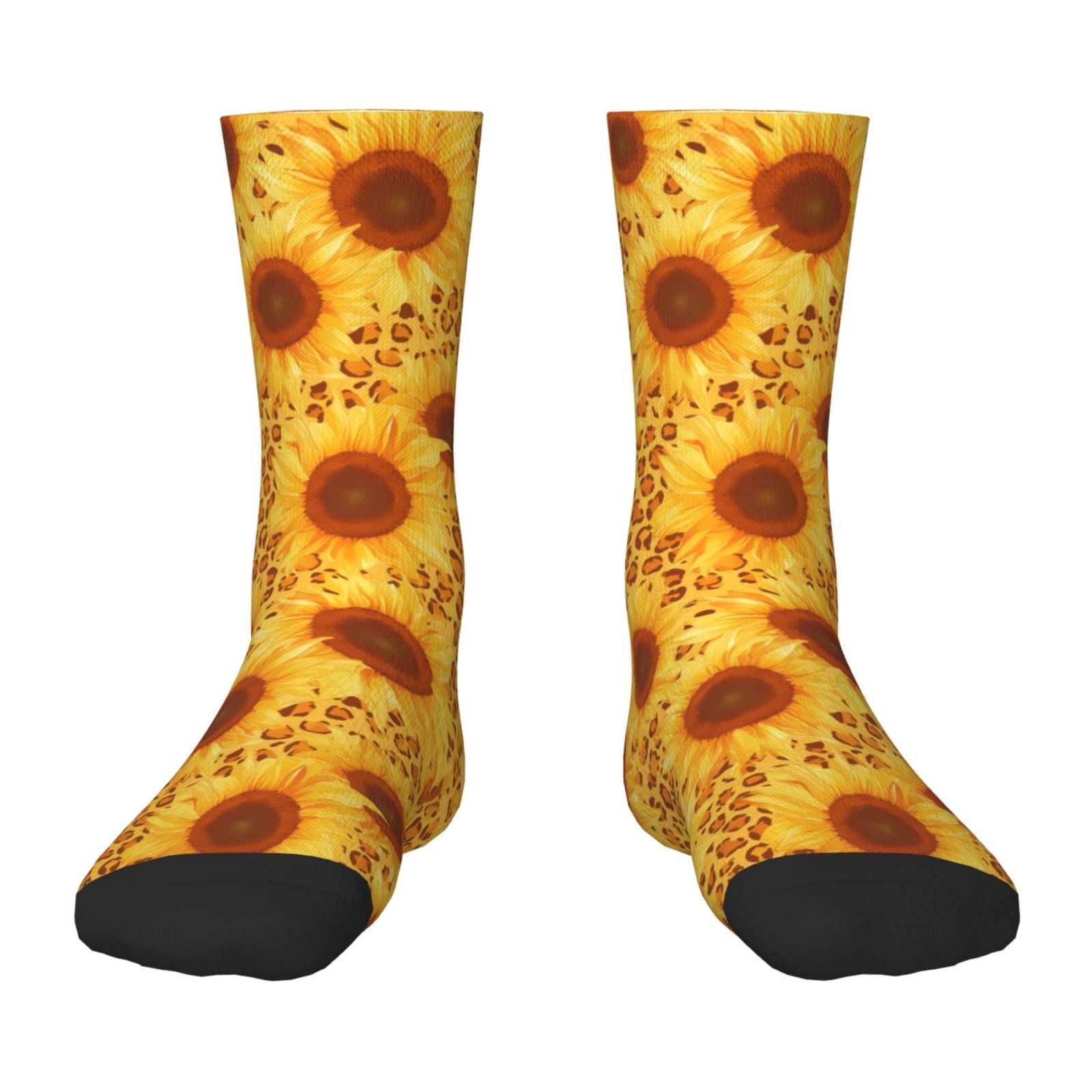 Fuzoiu Vintage Leopard Print Sunflower Print Kids Socks For Boys Girls ...