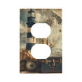 thumbnail image 1 of Fuzoiu Vintage Nautical Lighthouse Print Single Duplex Outlet Cover Plate, Light Switch Cover, for Receptacle Light Switch, Switch Cover Decorative Wallplate-Style S, 1 of 6