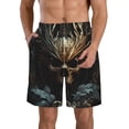 thumbnail image 1 of Fuzoiu Vintage Ornate Skull Print Men's Beach Shorts,Men's Swim Trunks,Quick Dry Board Shorts with Pockets,Men's Bathing Suits for Surfing, Running, and Casual Wear-Large, 1 of 6