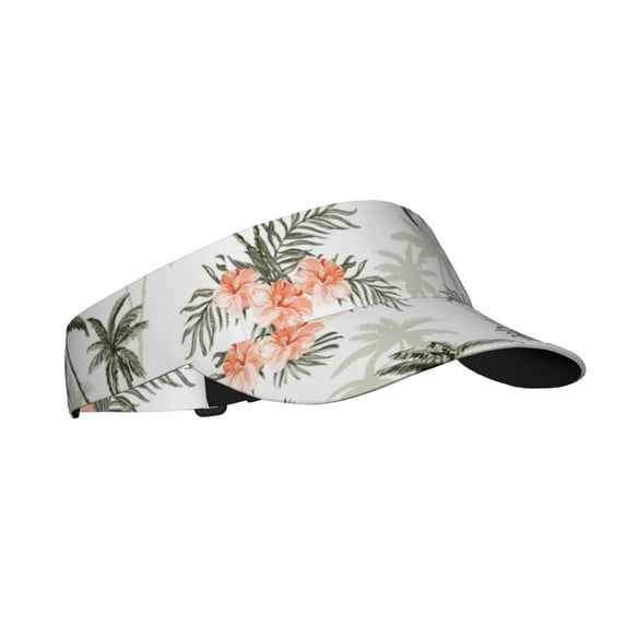 Fuzoiu Vintage Palm Trees Print Adult Sunscreen Visor Cap,Adjustable Summer Cap for Men Women,Unisex Running Outdoor Beach Hat