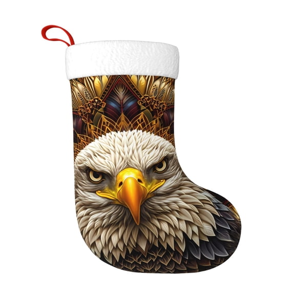 Fuzoiu Vintage Pattern Bald Eagle Print Christmas Stockings, Party Supplies & Kids Gifts,Big Xmas Stockings Decoration for Family Decorations Hanging Ornament for Xmas Holiday Party