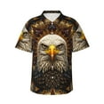 thumbnail image 1 of Fuzoiu Vintage Pattern Bald Eagle Print Hawaiian Shirt for Men, Summer Beach Casual Short Sleeve Button Down Shirts, Men’s Beach Summer Shirts with Pocket,Large, 1 of 7