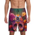 thumbnail image 1 of Fuzoiu Vintage Patterned Skull Print Pajama Shorts for Men, Men's Pajama Bottoms,Mens Lounge Sleepwear,Pajama Pants with Pocket-XX-Large, 1 of 6