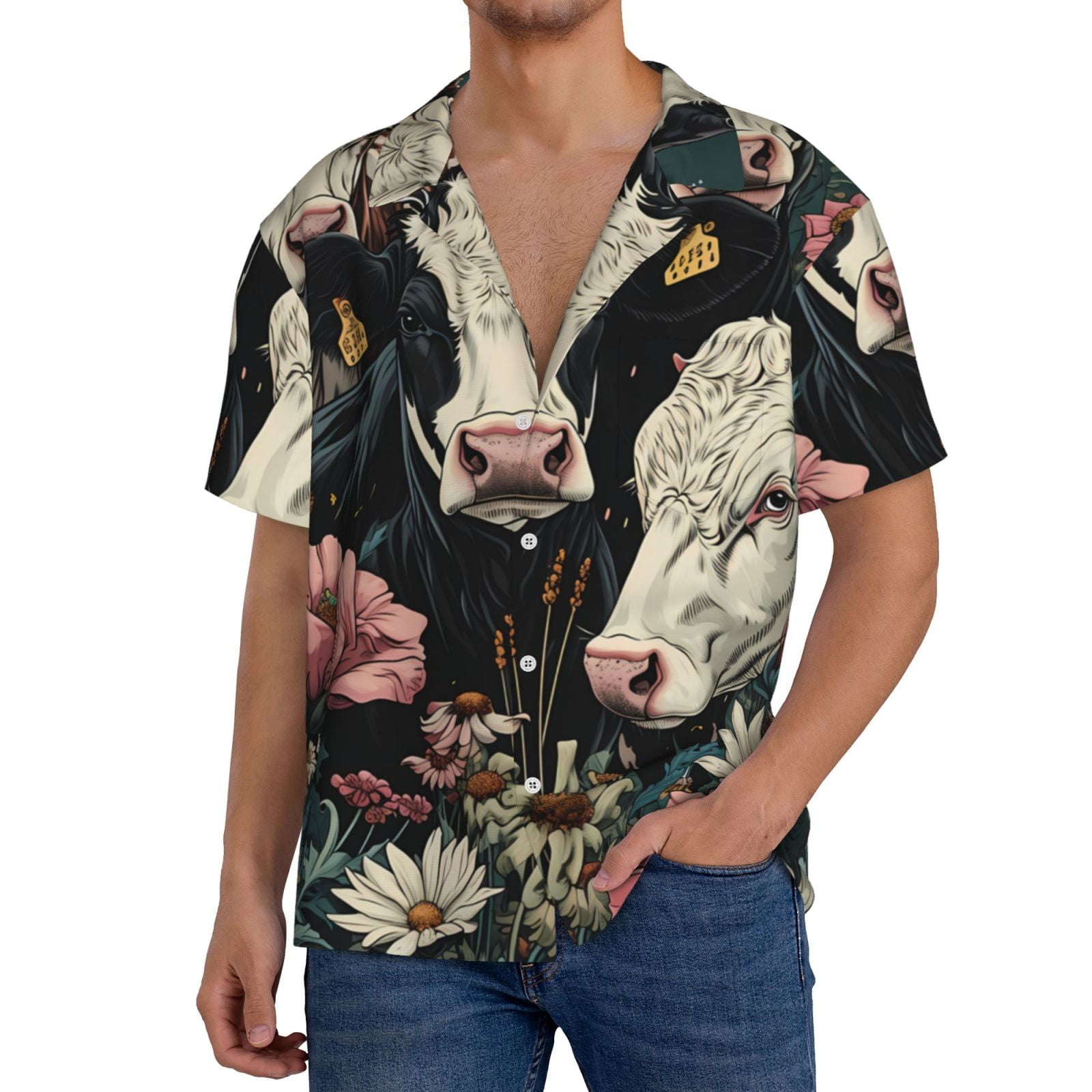 Cow Print Men's Golf Shirts main image 1