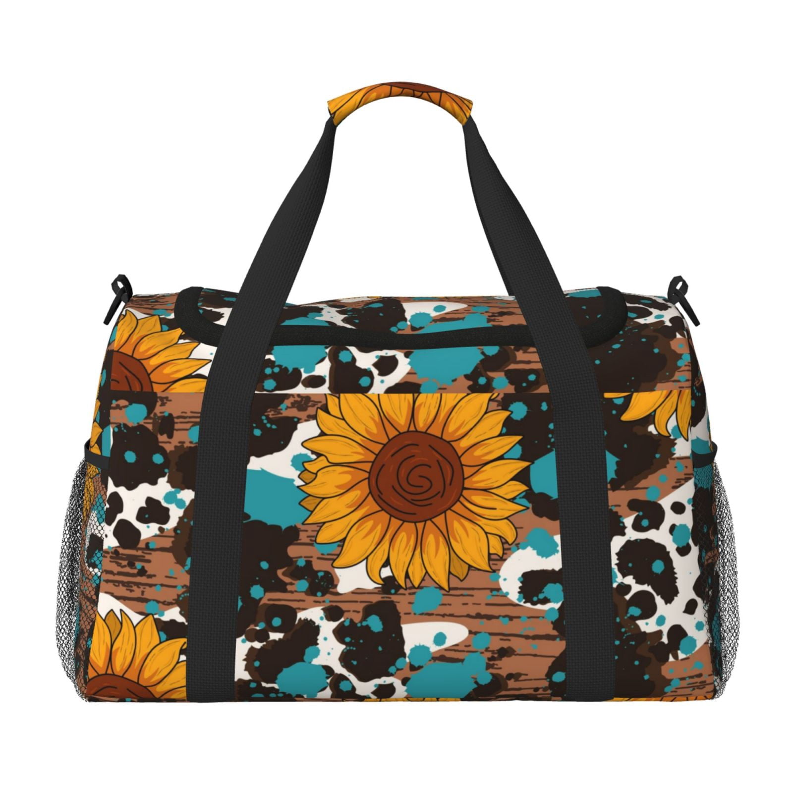 Fuzoiu Vintage Sunflowes Print Travel Duffle Bag,Carry On Tote Bags,Duffel Bag,Sport Gym Bag, Hospital Bag for Labor and Delivery, Overnight Bag,Luggage Bag