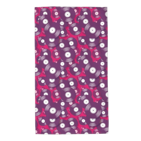 Fuzoiu Vintage Vinyl Record Print Bathroom Hand Towel,Premium Microfiber Towel 27.5x16in,Soft Towel for Home Hotel Gym Laundry Room Bathroom