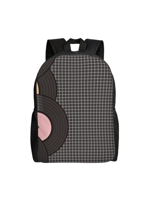 Vinyl Records Print Laptop Backpack,Work Business Backpacks, Large Capacity Nurse Bag College Bookbag for School, Waterproof Casual Daypack for Travel