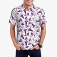 thumbnail image 1 of Fuzoiu Violets Flowers Print Men's Polo Shirts Short Sleeve,Golf Shirts for Men,Mens Golf Shirt Moisture Wicking Quick-Dry-Small, 1 of 6