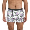 thumbnail image 1 of Fuzoiu Violets Flowers Print Men's Ultra Breathable Underwear,No Riding Up Boxer Briefs with ComfortFlexible Waistband-Large, 1 of 5