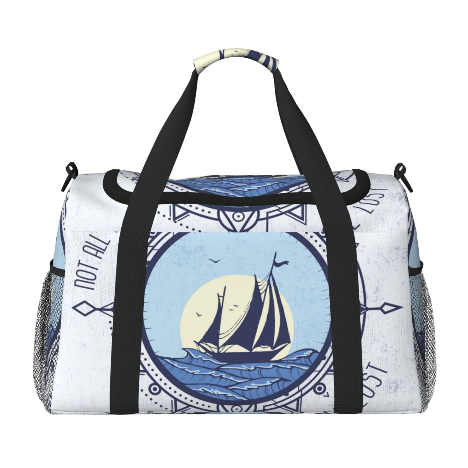 Fuzoiu Not All Who Wander Are Lost2 Print Travel Duffle Bag,Carry On Tote Bags,Duffel Bag,Sport Gym Bag, Hospital Bag for Labor and Delivery, Overnight Bag,Luggage Bag