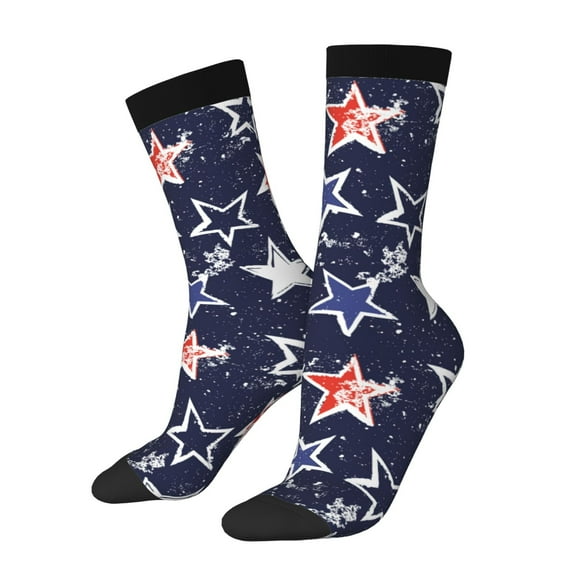 Fuzoiu Watercolor Stars Print Athletic Crew Socks for Men & Women,Casual Crew Socks,Above Ankle Crew Socks for Business, Casual