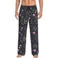 thumbnail image 1 of Fuzoiu Watercolor Wildflower 1 Print Men's Pajama Pants,Lounge Pants for Men,Lounge PJ Bottoms,Sleepwear Pants with Drawstring Pockets -Large, 1 of 6