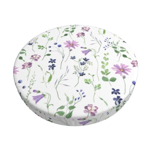 Fuzoiu Watercolor Wildflower Print Bar Stool Cushions, Super Breathable Round Bar Stool Covers,Seat Cushion Round- One Cushion Only-12 inch