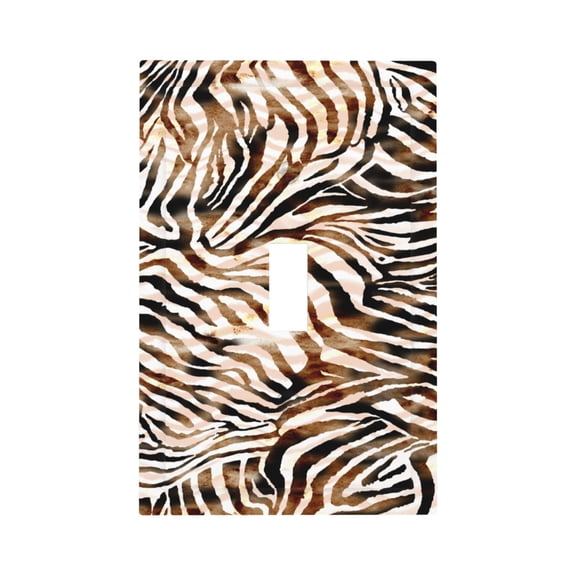 Fuzoiu Watercolor Zebra Print Single Duplex Outlet Cover Plate, Light Switch Cover, for Receptacle Light Switch, Switch Cover Decorative Wallplate-Style T