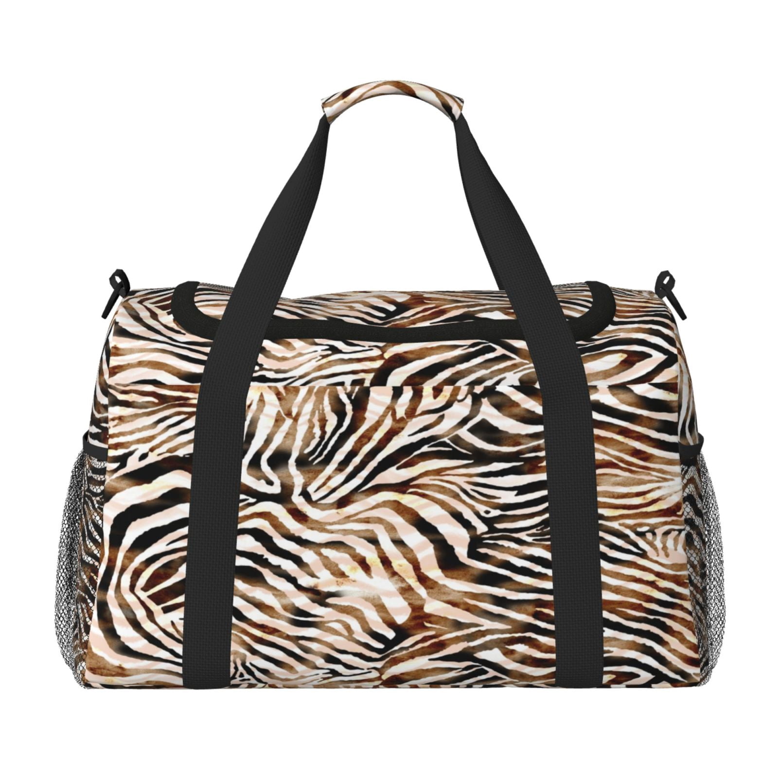 Fuzoiu Watercolor Zebra Print Travel Duffle Bag,Carry On Tote Bags,Duffel Bag,Sport Gym Bag, Hospital Bag for Labor and Delivery, Overnight Bag,Luggage Bag