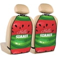 thumbnail image 1 of Fuzoiu Watermelon Hello Summer Print 2 Pack Kick Mat Back Seat Protector With 3 Storage Pockets, Universal Car Seat Back Organizer For Kids Pets, Waterproof Backseat Protector For Most Car, 1 of 8