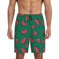 thumbnail image 1 of Fuzoiu Watermelon Print Pajama Shorts for Men, Men's Pajama Bottoms,Mens Lounge Sleepwear,Pajama Pants with Pocket-XX-Large, 1 of 6