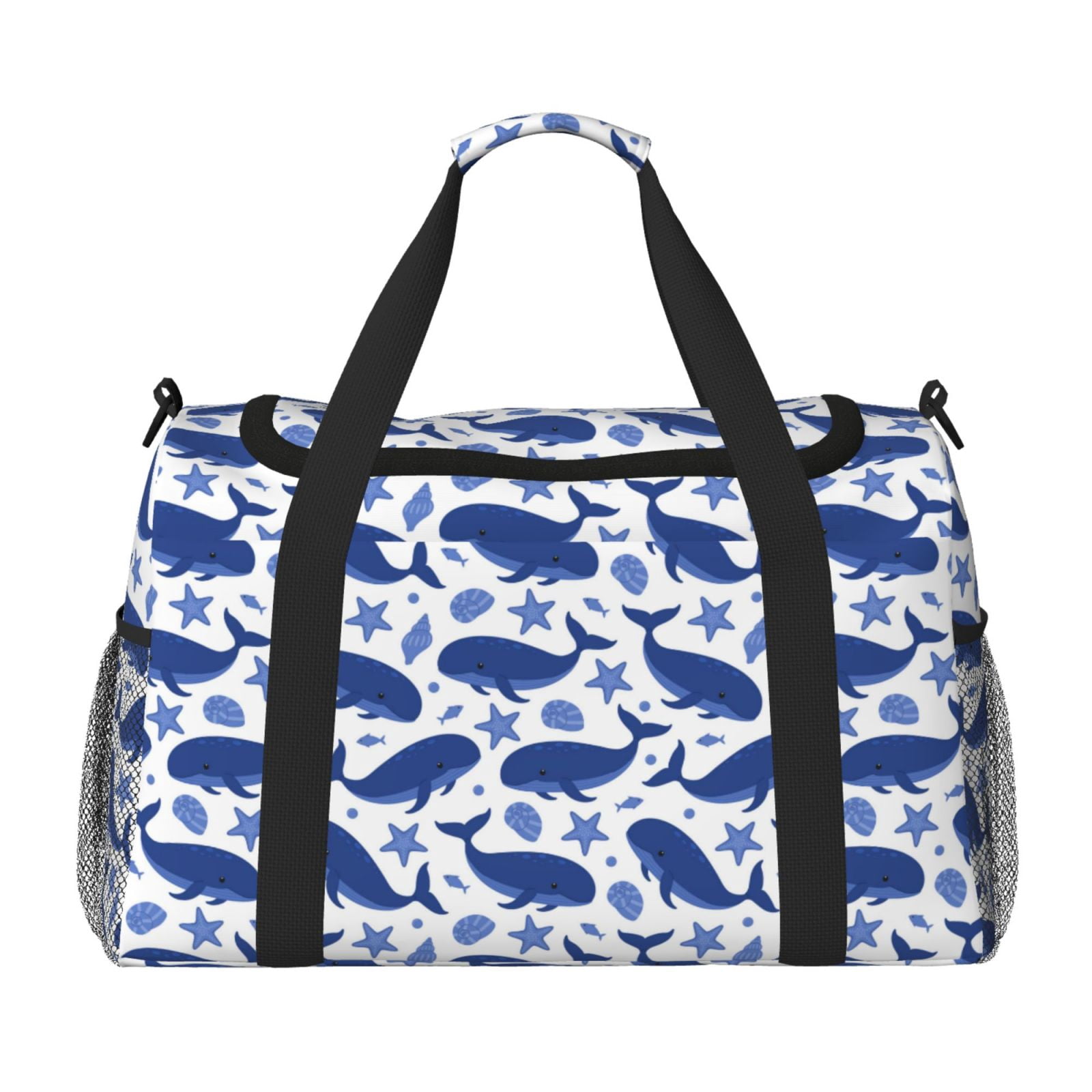Fuzoiu Whale Print Travel Duffle Bag,Carry On Tote Bags,Duffel Bag,Sport Gym Bag, Hospital Bag for Labor and Delivery, Overnight Bag,Luggage Bag