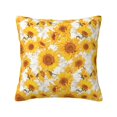 thumbnail image 1 of Fuzoiu White Marble Pattern Sunflower Print Square Pillow Cover,Hidden Zipper Design,Luxury Square Pillow Case, Throw Pillow,Couch Cushion-20"x20", 1 of 7