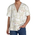 thumbnail image 1 of Fuzoiu White Rabbit Print Men's Casual Short,Men's Short Sleeve Shirt,Mens Casual Button Down Shirts,Cuban Collar Summer Shirt for Beach, Vacation, and Outdoor Activities-Medium, 1 of 5