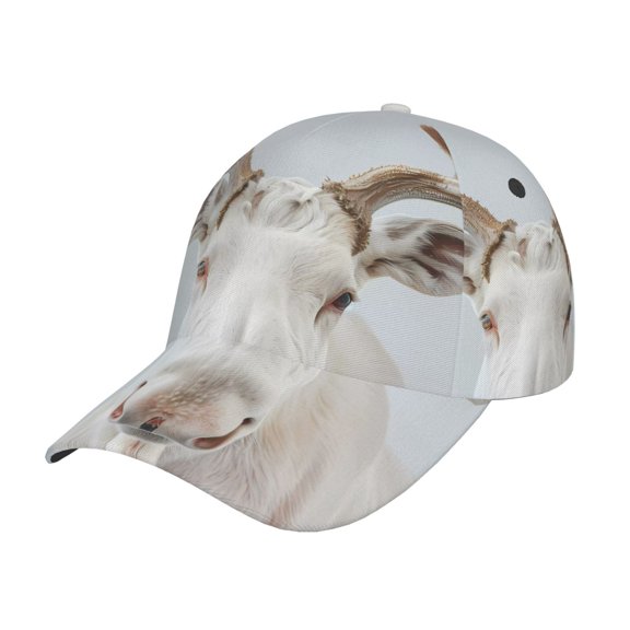 Fuzoiu White Reindeer Portrait Print Adjustable Baseball Cap for Men and Women, Unisex Sports Hat, Sun Protection Hat for Running Workouts and Outdoor Activities All Seasons