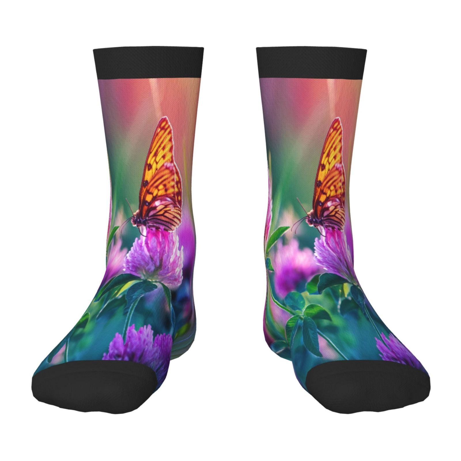 Fuzoiu Wild flowers of clover and butterfly Print Kids Socks For Boys ...