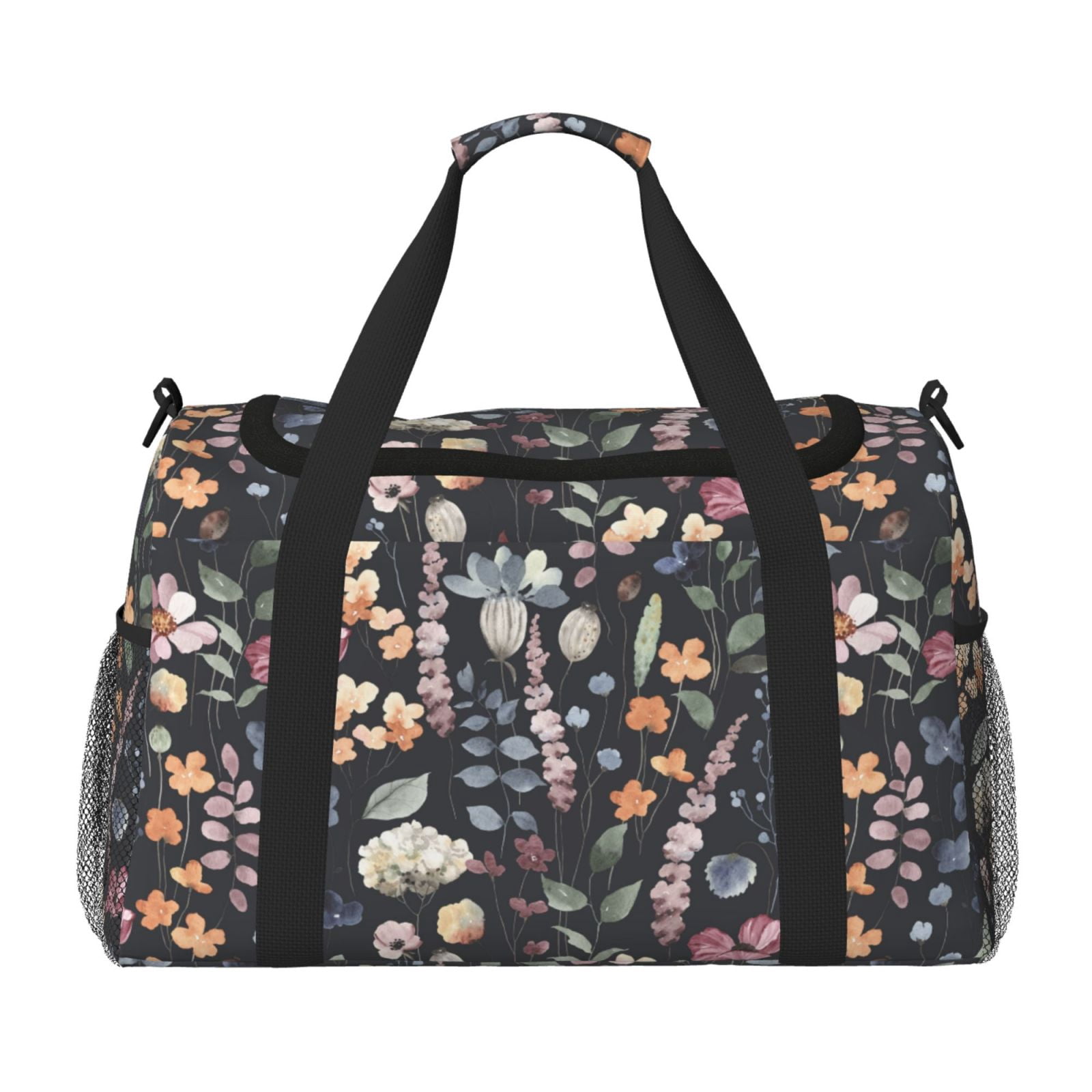 Fuzoiu Wildflower Watercolor 1 Print Travel Duffle Bag,Carry On Tote Bags,Duffel Bag,Sport Gym Bag, Hospital Bag for Labor and Delivery, Overnight Bag,Luggage Bag