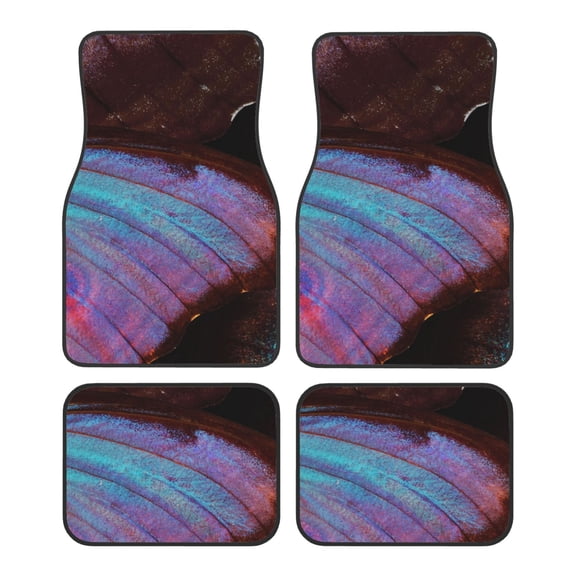 Fuzoiu Wings Of A Butterfly Print Carpet Floor Mats for Car,Car Foot Mat Set,Universal Fit 4 Piece Mat Pad Set,Fits Most Cars Trucks Vans Sedans SUV Auto Carpet Mat Se