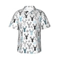 thumbnail image 1 of Fuzoiu Winter Art Blue and Black Moose Print Hawaiian Shirt for Men, Summer Beach Casual Short Sleeve Button Down Shirts, Men’s Beach Summer Shirts with Pocket,Large, 1 of 7