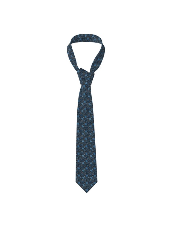 Winter Blue Forest Deer Print Men's Necktie,Business Necktie,Mens Ties for Business Wedding Graduation