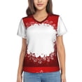 thumbnail image 1 of Fuzoiu Winter Christmas Snowflake Print Women's Classic V-Neck T-Shirt, Short Sleeve V Neck Tees for Casual Everyday Wear,Casual Fit Tee,Summer Fashion Tops-XX-Large, 1 of 5