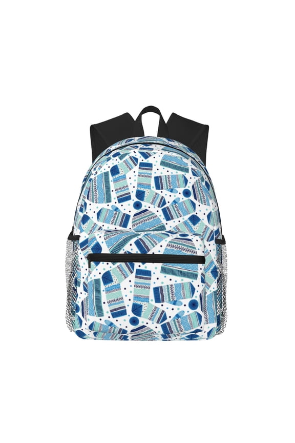 Winter Knit Hat and Socks Print School Backpack for Teens,Large Bookbag,Lightweight Laptop Bag for Travel, Work, School & Outdoor Adventures