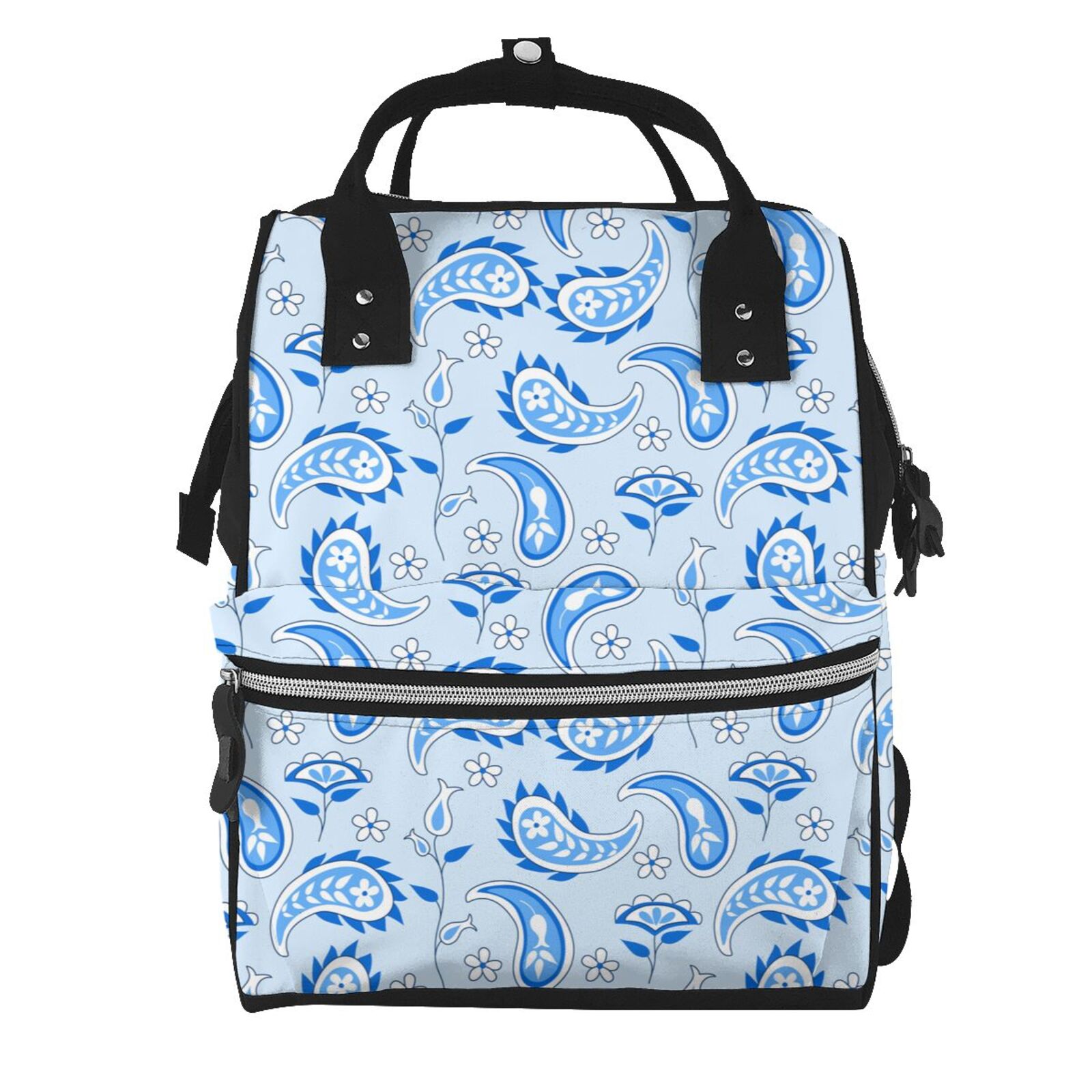 Fuzoiu Winter Paisley Pattern Print Diaper Bag Backpack,Baby Essentials Travel Tote,Multi function Waterproof Diaper Bag, Travel Essentials Baby Bag - Unisex