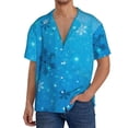 thumbnail image 1 of Fuzoiu Winter With Snowflakes Print Men's Casual Short,Men's Short Sleeve Shirt,Mens Casual Button Down Shirts,Cuban Collar Summer Shirt for Beach, Vacation, and Outdoor Activities-4X-Large, 1 of 5