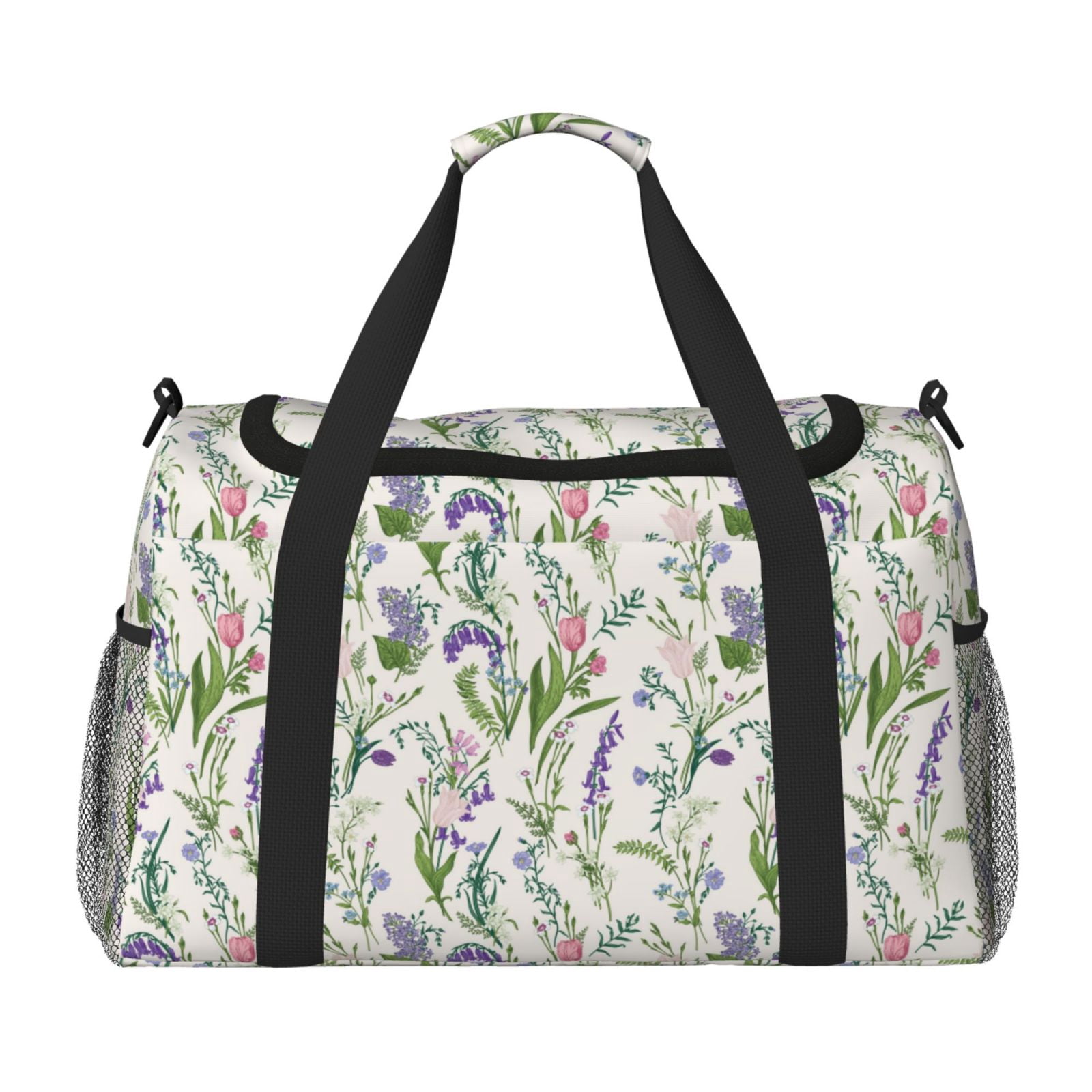 Fuzoiu Wisteria Flower Print Travel Duffle Bag,Carry On Tote Bags,Duffel Bag,Sport Gym Bag, Hospital Bag for Labor and Delivery, Overnight Bag,Luggage Bag