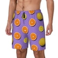thumbnail image 1 of Fuzoiu Yellow Lemon And Orange Print Men's Swim Shorts,Quick-Dry Double-Layer Swim Trunks,Board Trunks,Beach Shorts Swimwear Bathing Suits-Large, 1 of 6