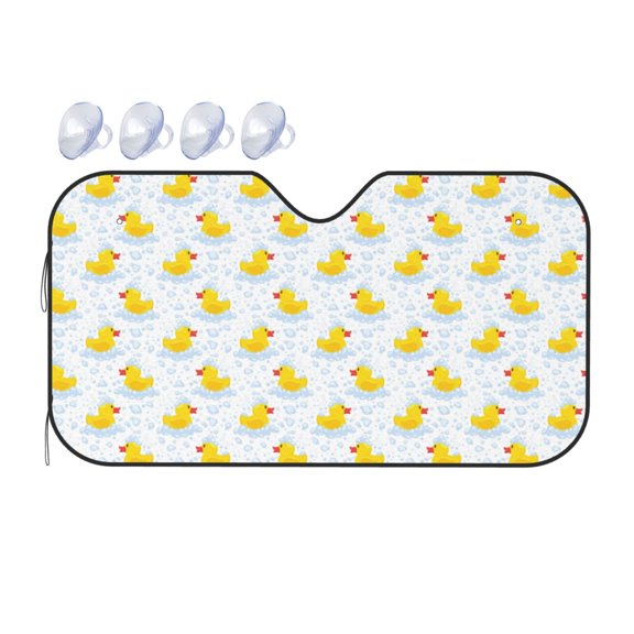 Fuzoiu Yellow Rubber Duck Print Car Windshield Sunshade,Foldable Reflective Sun Visor,Windshield Sun Shade,UV Rays Sun Visor Shade,Auto Front Sun Shield Shade-Small