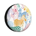 thumbnail image 1 of Fuzoiu Zebra Colourful Print Universal Spare Tire Cover with Buckle Strap, Waterproof Wheel Covers for Jeep, Trailer, RV, Truck and All Car-15 inch, 1 of 6