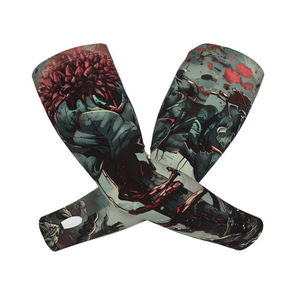 Fuzoiu Zombie Flower Apocalypse Print Cooling Sleeves for Sun Protection,UV Cooling Sleeves,Cooling Arm Sleeves for Men & Women,Ideal for Outdoor Activitie
