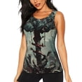 thumbnail image 1 of Fuzoiu Zombie Flower Apocalypse Print Women's Workout Tank Top,Athletic Racerback Sports Tank,Tops Sleeveless Running Loose Fit Yoga Tops,Active Shirts for Yoga, Running, and Gym-Medium, 1 of 7