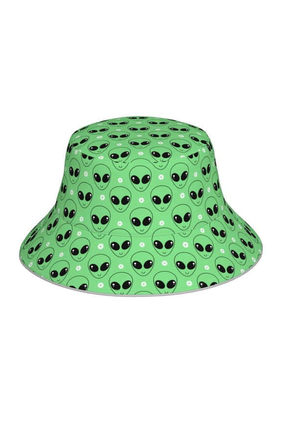 alien cartoons Print Reflective Bucket Hat,Outdoor Hat for Men and Women,Bucket Hat for Travel Fishing Hunting Summer Camp