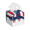thumbnail image 1 of Fuzoiu bass fish with the USA flag Print Tissue Box Cover Holder, Square Leather Tissue Box,PU Leather Decorative Organizer for Tabletop, Bathroom, Car, Office, 1 of 7