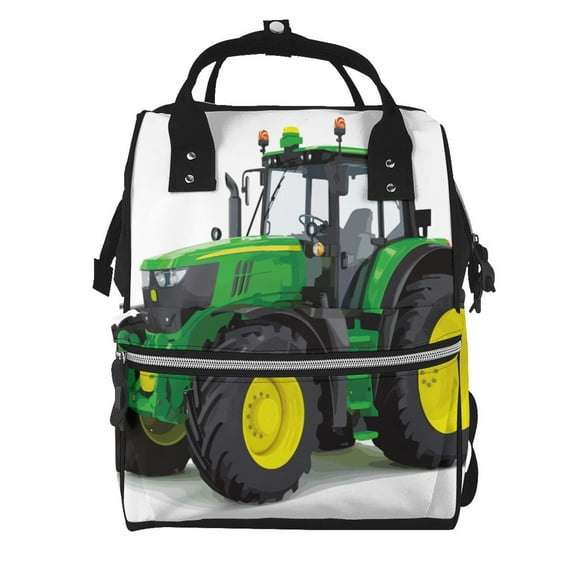 Fuzoiu big farm tractor Print Diaper Bag Backpack,Baby Essentials Travel Tote,Multi function Waterproof Diaper Bag, Travel Essentials Baby Bag - Unisex