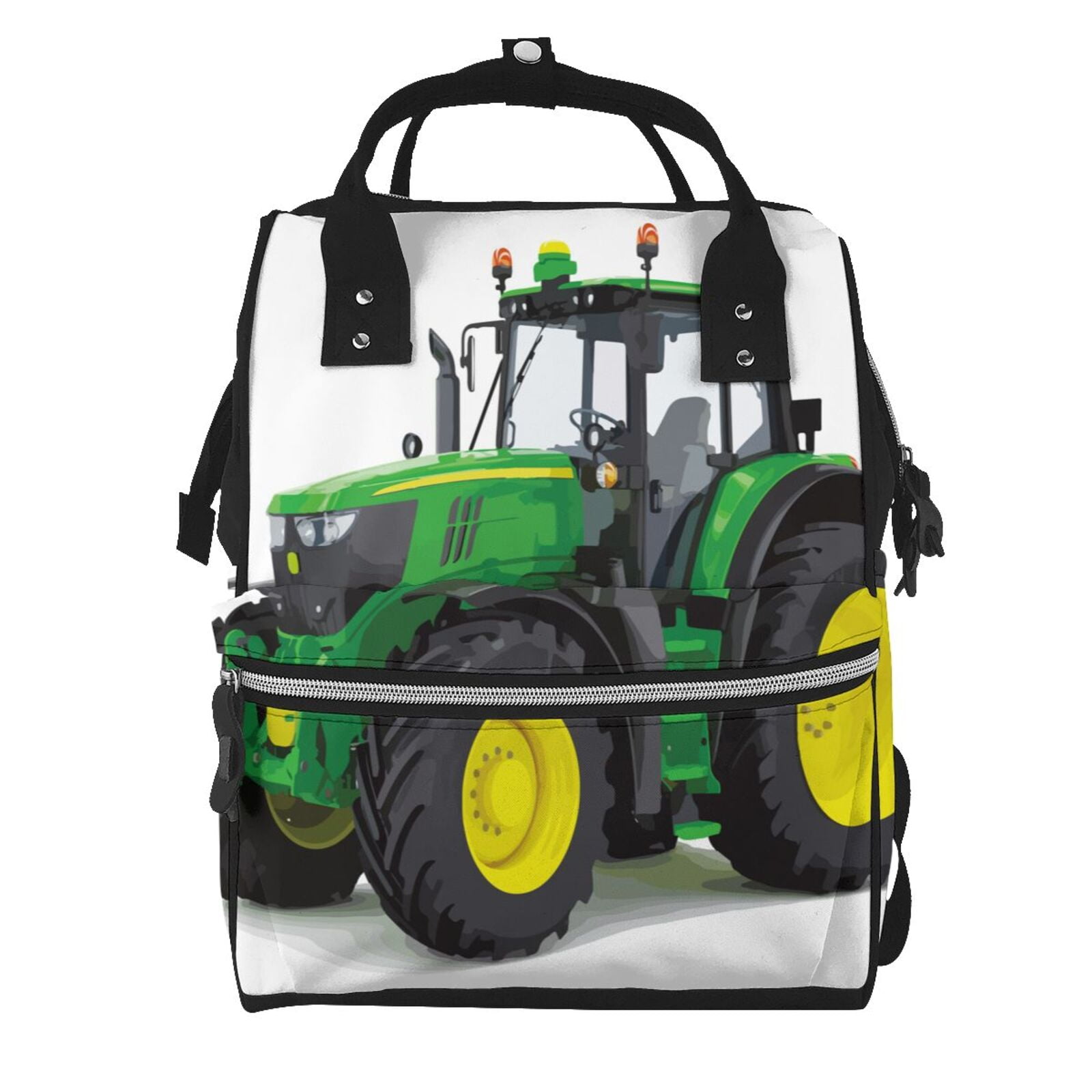 Fuzoiu big farm tractor Print Diaper Bag Backpack,Baby Essentials Travel Tote,Multi function Waterproof Diaper Bag, Travel Essentials Baby Bag - Unisex