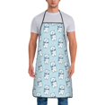 thumbnail image 1 of Fuzoiu blue Scarf Bear Print Waterproof Apron, Kitchen Apron for Women Men Chef, Apron for Christmas Dinner Party Cooking Baking Crafting House Cleaning Kitchen, 1 of 7