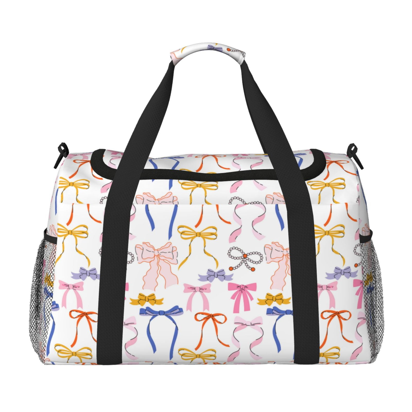 Fuzoiu bow ribbons Print Travel Duffle Bag,Carry On Tote Bags,Duffel Bag,Sport Gym Bag, Hospital Bag for Labor and Delivery, Overnight Bag,Luggage Bag