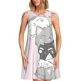 thumbnail image 1 of Fuzoiu cat Print Women's Sleeveless Dress,Summer Dresses for Women,Casual Sundresses,Beach Sleeveless T-shirt Swing Dress with Pockets, 1 of 7