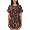 thumbnail image 1 of Fuzoiu coffee mug cup Print Women's Short-Sleeved Pajama Set,Lounge Sleepwear Set,Womens Pajama Sets 2 Piece,Button-Up Top and Shorts with Pockets-4X-Large, 1 of 7