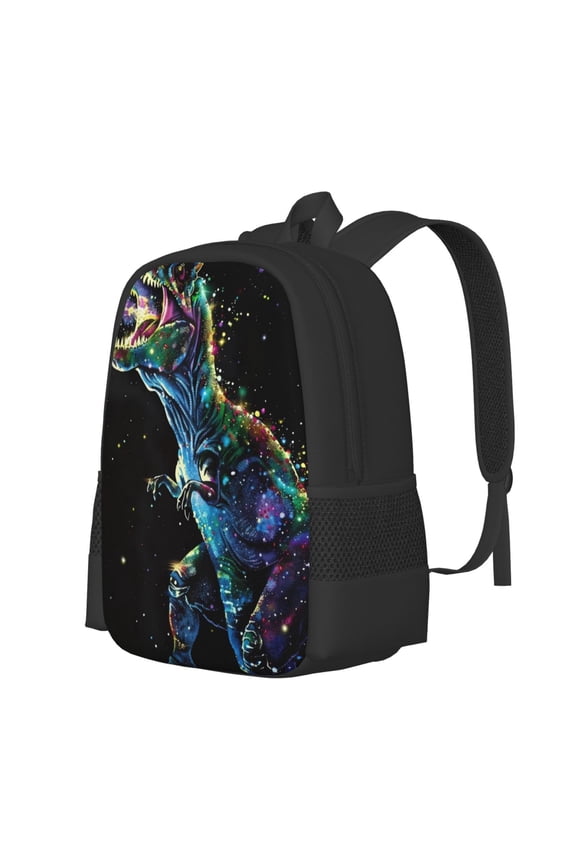 colorful flames dinosaur Print Large Capacity Backpack,Travel Backpack,Laptop Bag,College School Rucksack Bag,for School, Travel & Outdoor Activities