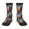 thumbnail image 1 of Fuzoiu colorful plaid Dinosaur Print Kids Socks For Boys Girls,Grip Crew Socks with Non Slip,Lightweight Stretch Crew Socks,Toddlers Crew Boot Socks, 1 of 5